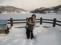【赤谷湖】2013年の大豪雪　湖面一面が凍結　初めて見た